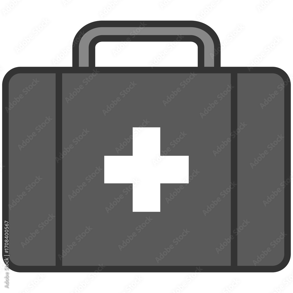 Obraz premium black medical briefcase icon