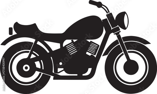 motorcycle silhouette, vector and illustration, black and white