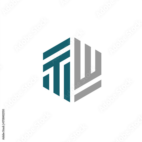 creative TW logo with blue and grey nuances