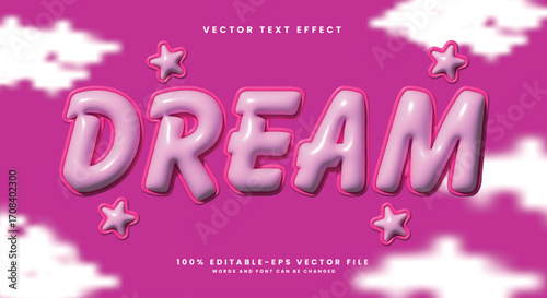 Dream Star inflated Style 3D editable text effect Template