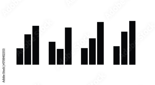 Business growth bar chart abstract design concept representing progress and success vector