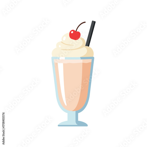 Indulging in a delicious milkshake creation bright beverage cheerful atmosphere inviting treat for everyone. Vector illustration