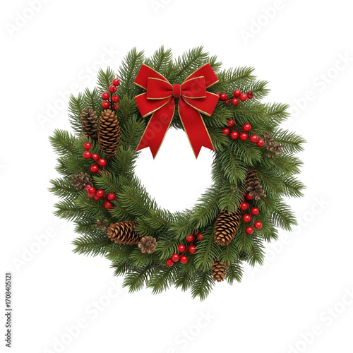 christmas wreath isolated on white