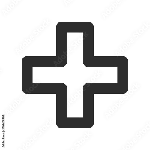 Cross Symbol: A simple yet powerful image of a cross symbol, commonly associated with healthcare, faith, or positive affirmation. The design is clean and modern, perfect for various applications.