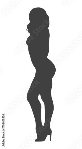 Silhouette of Beauty: A sleek and stylish silhouette captures the elegance of a woman, her confident pose exuding a sense of allure and grace. 