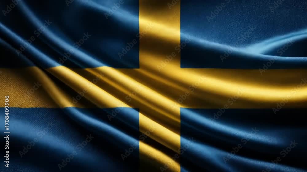 Swedish flag closeup
