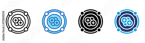 Nucleus icon Multi Style Vector Illustration
