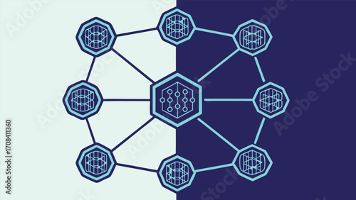 Abstract Network Structure Diagram connection technology