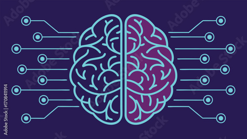 Digital Brain With Circuitry Connections technology