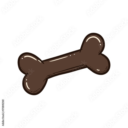 Playful dog chew toy bone home illustration indoor pet care concept. Vector illustration