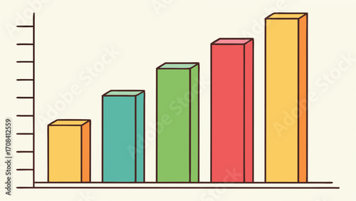 Simple bar graph showing upward trend chart bar chart