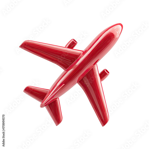 Glossy red airplane icon