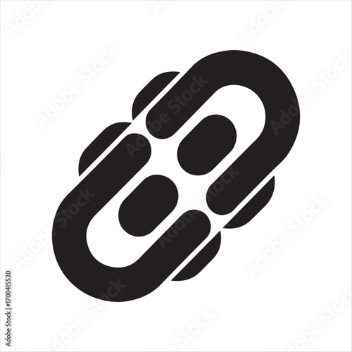 Blockchain chain link icon vector silhouette outline logo design concept illustration