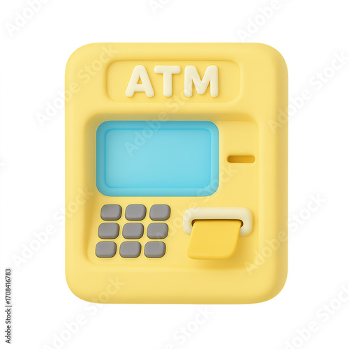 3D icon Yellow ATM