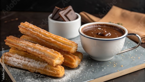 churros with hot chocolate dip