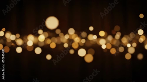 A captivating seamlessly looping video featuring shimmering bokeh lights dancing and blurring against a dark, festive backdrop mood, dynamic, event