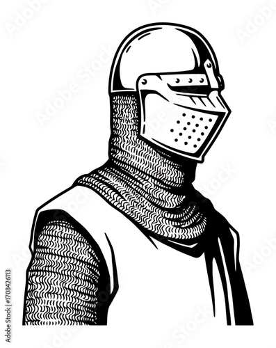 Medieval Knight Minimalist Vector Icon