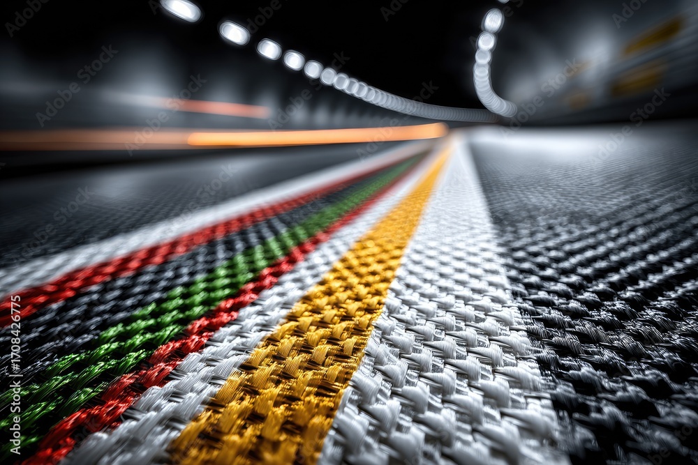 Fototapeta premium Tunnel roadway with national flag colors