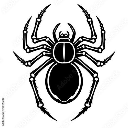Striking black spider silhouette captures primal fear and intricate design for modern projects