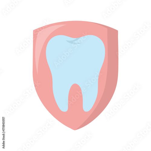 Tooth and Shield Icon – Symbol of Dental Health, Oral Hygiene, and Protective Care in Dentistry