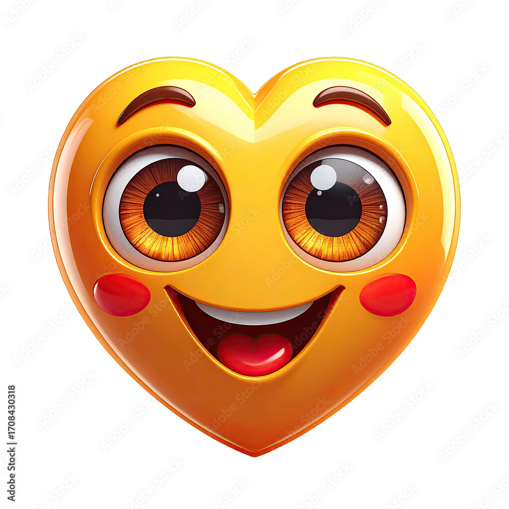 Fototapeta premium Happy heart emoticon