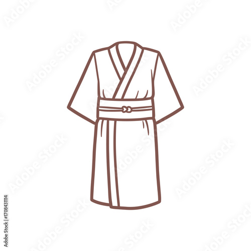 Cozy relaxation with stylish robes home spa fashion illustration minimalist design front view comfort and serenity. Vector illustration