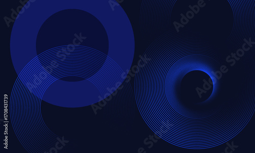 Abstract blue modern background with. Dynamic geometric shapes. Vector illustration.