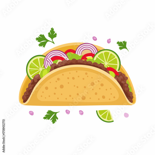 Frische Tacos gefüllt mit mariniertem Rindfleisch (Carne Asada)