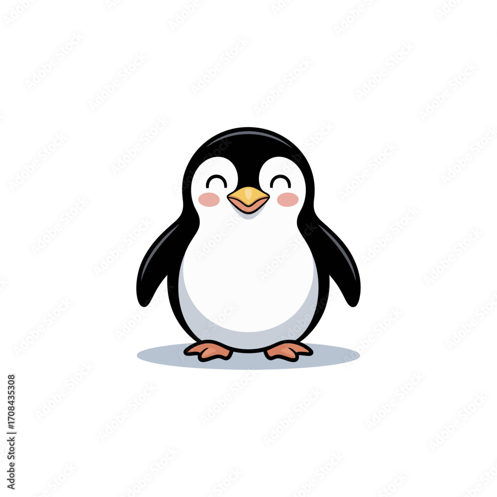 Fototapeta premium Cute Happy Cartoon Penguin