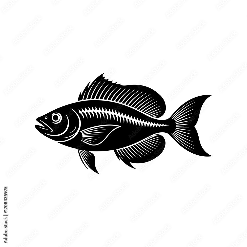 Obraz premium Fishing Emblem Illustration