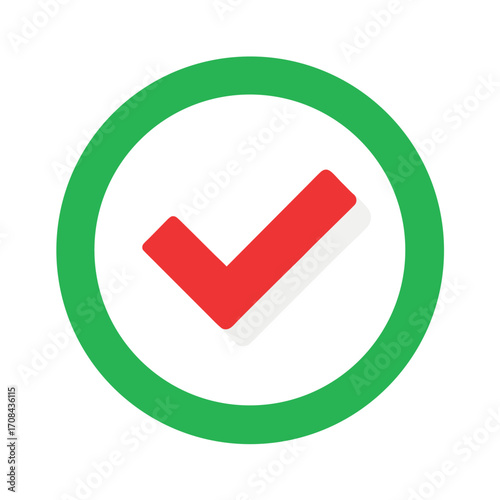 green verified check mark in a circle, sign of approval and validity.