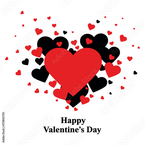 Celebrating love and connection on valentine's day festive background heart shapes digital art romantic concept. Vector illustration