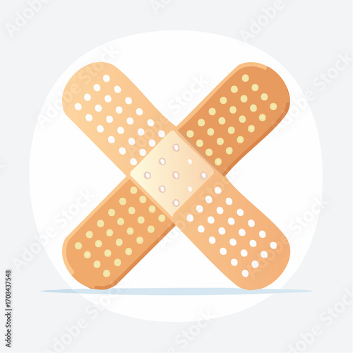 Crossed Adhesive Bandages Healthcare Illustration