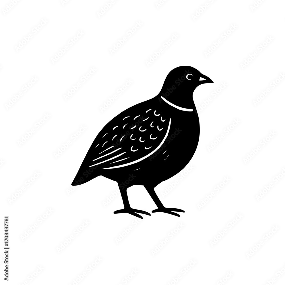 Obraz premium Textured Quail Bird Icon