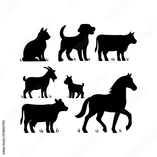 Farm and Pet Animal Silhouettes