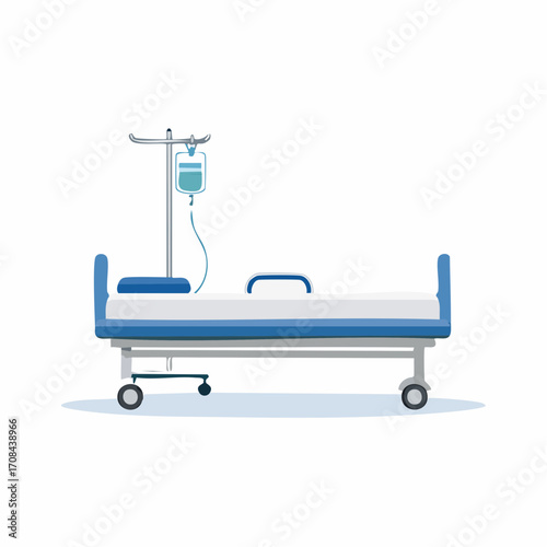 Hospital Bed With Intravenous Fluid Dispenser