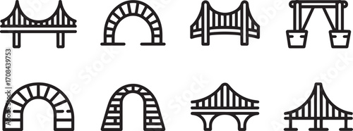 Architectural Marvels A Collection of Bridge Icons Showcasing Engineering and Design Diversity in Structures