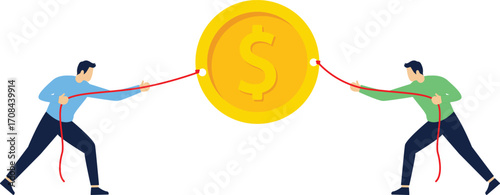 Businessmen compete for gold coins
