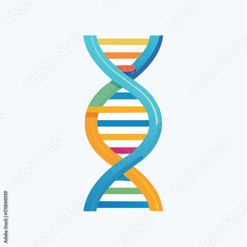 Colorful Double Helix DNA Structure Illustration