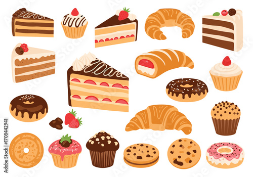 A delightful assortment of sweet baked goods and pastries.