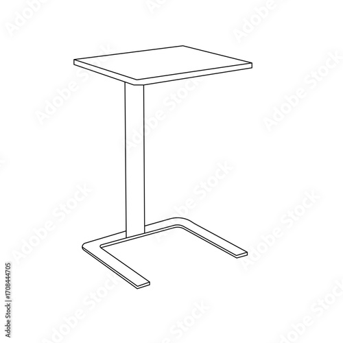 This is a simple, clean line drawing of a bedside table.