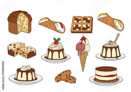 A collection of delicious italian desserts and pastries perfect for any occasion.