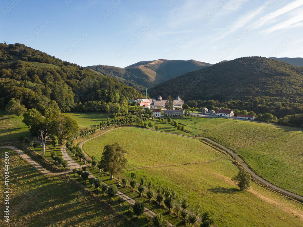 Fototapeta premium Way of St. James.. First light of morning in Roncesvalles