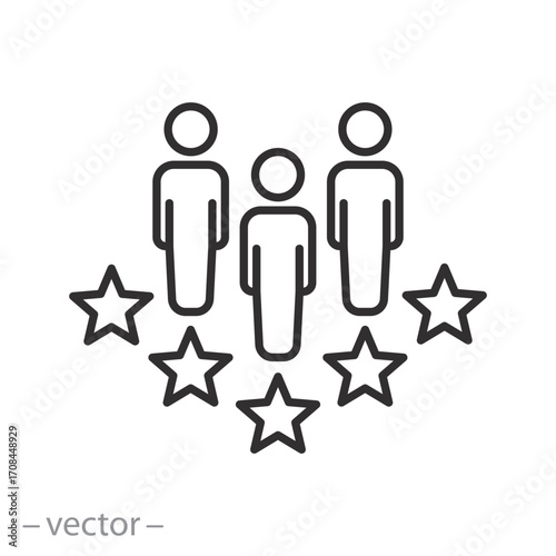 business clients with 5 stars, vector illustration