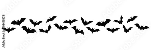 vector illustration of flying bats in various poses for Halloween design