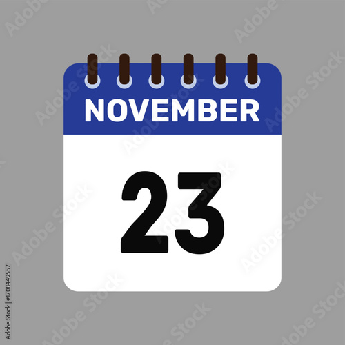 calendar with november 23 icon vector reminder for important deadlines and special events this autumn season
