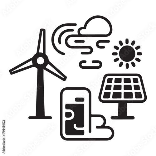 Solar and wind power vector pack