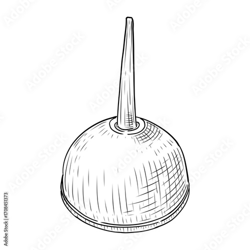 Hand Drawn Pirate Hook Hand Black and White Illustration