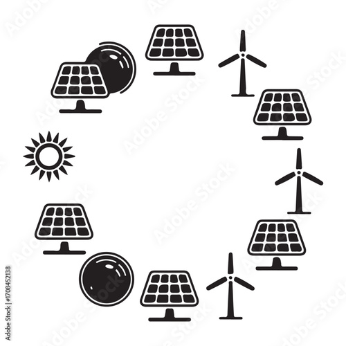 Solar and wind power vector pack