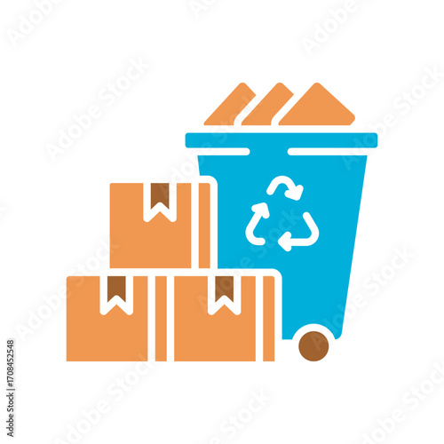 decluttering color flat icon.